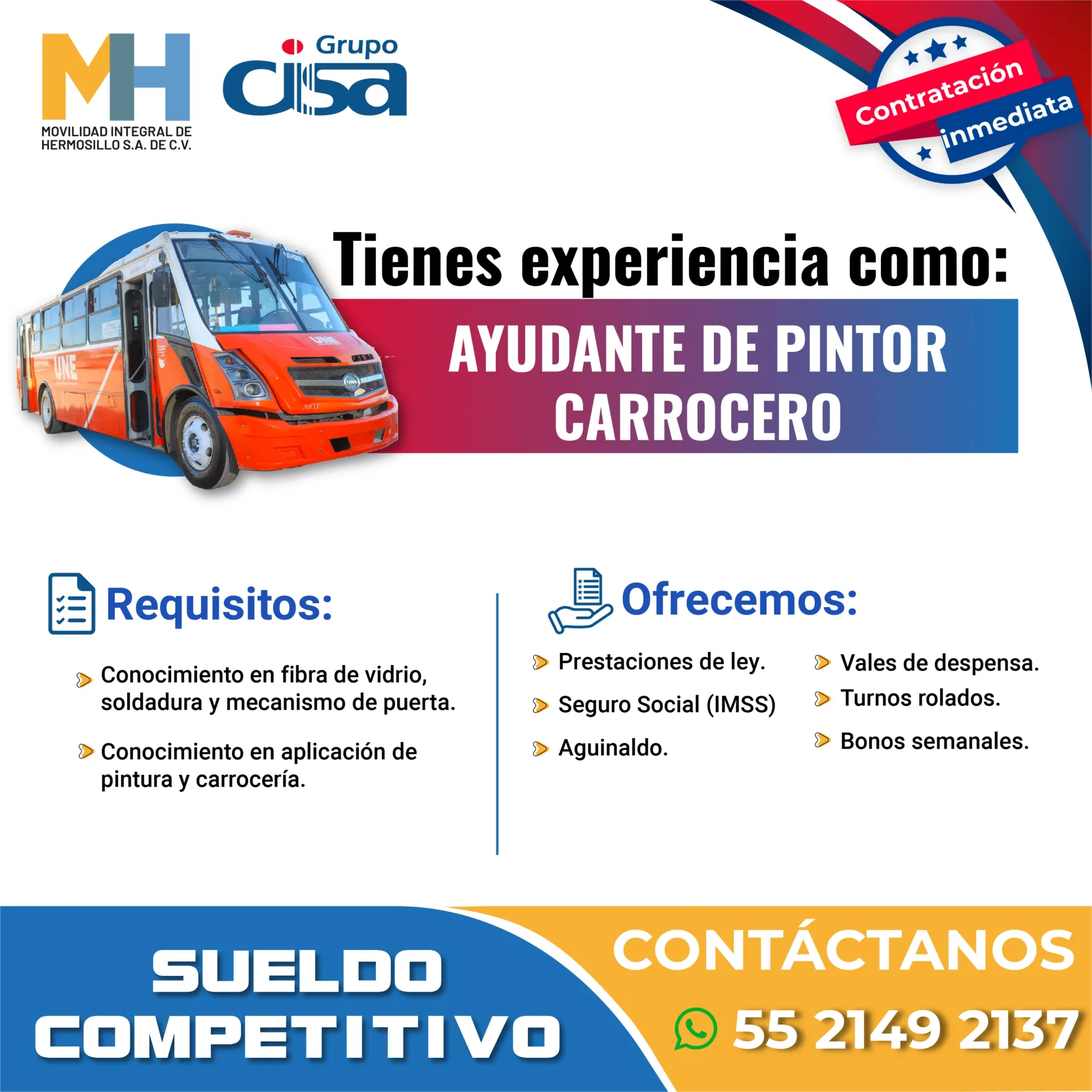 VACANTE JUNIO HM AYUDANTE PINTOR