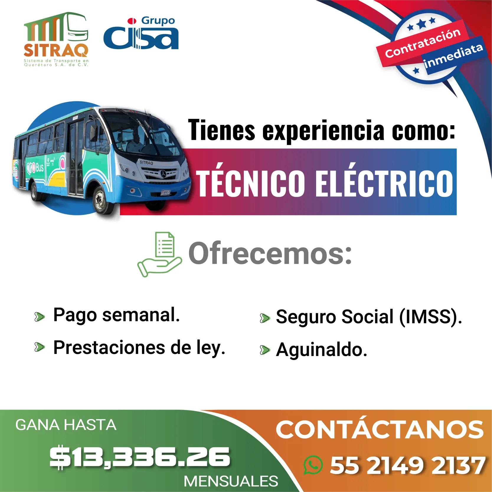 VACANTE JUNIO SITRAQ TEC ELECTRICO