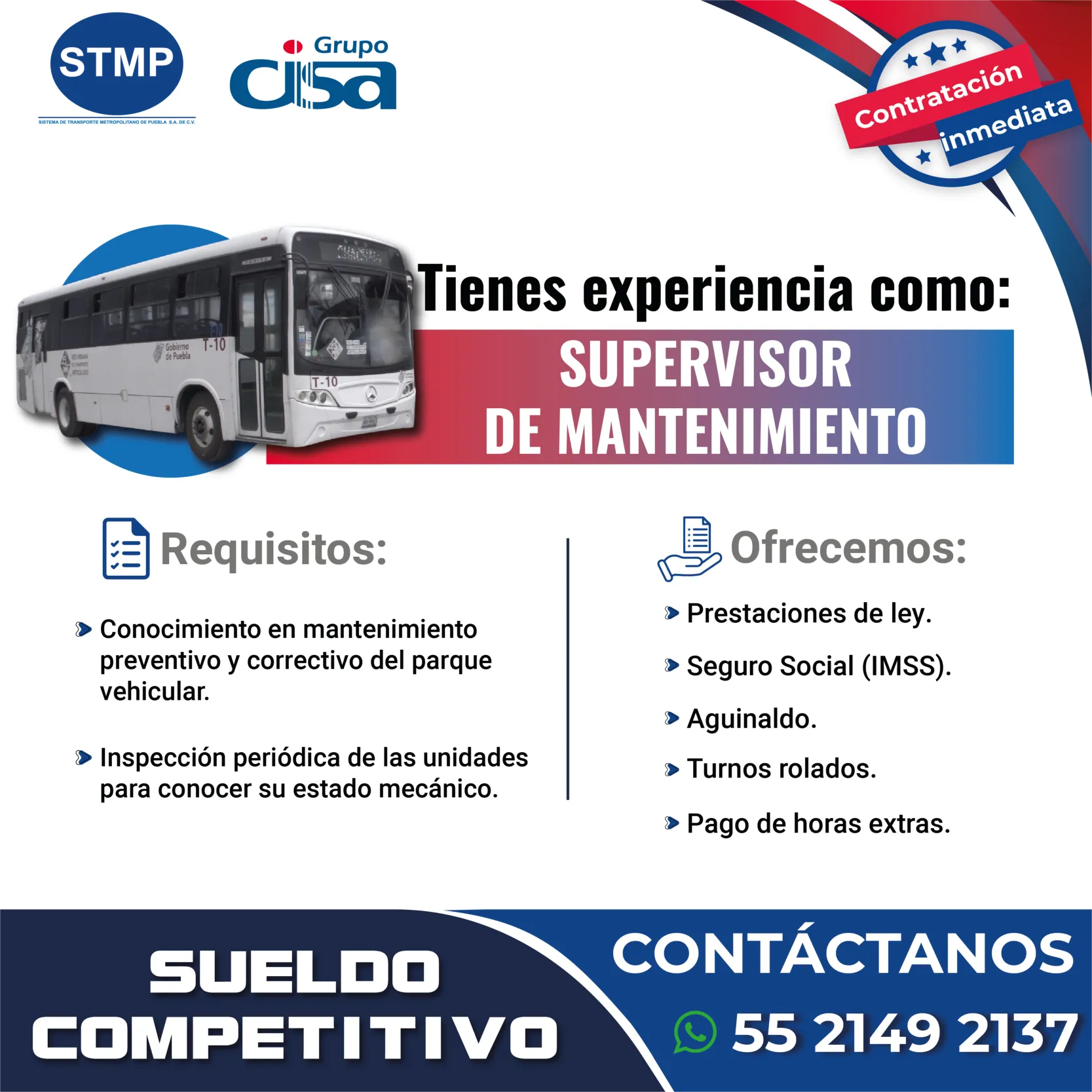 VACANTE JUNIO STMP SUP MANTE