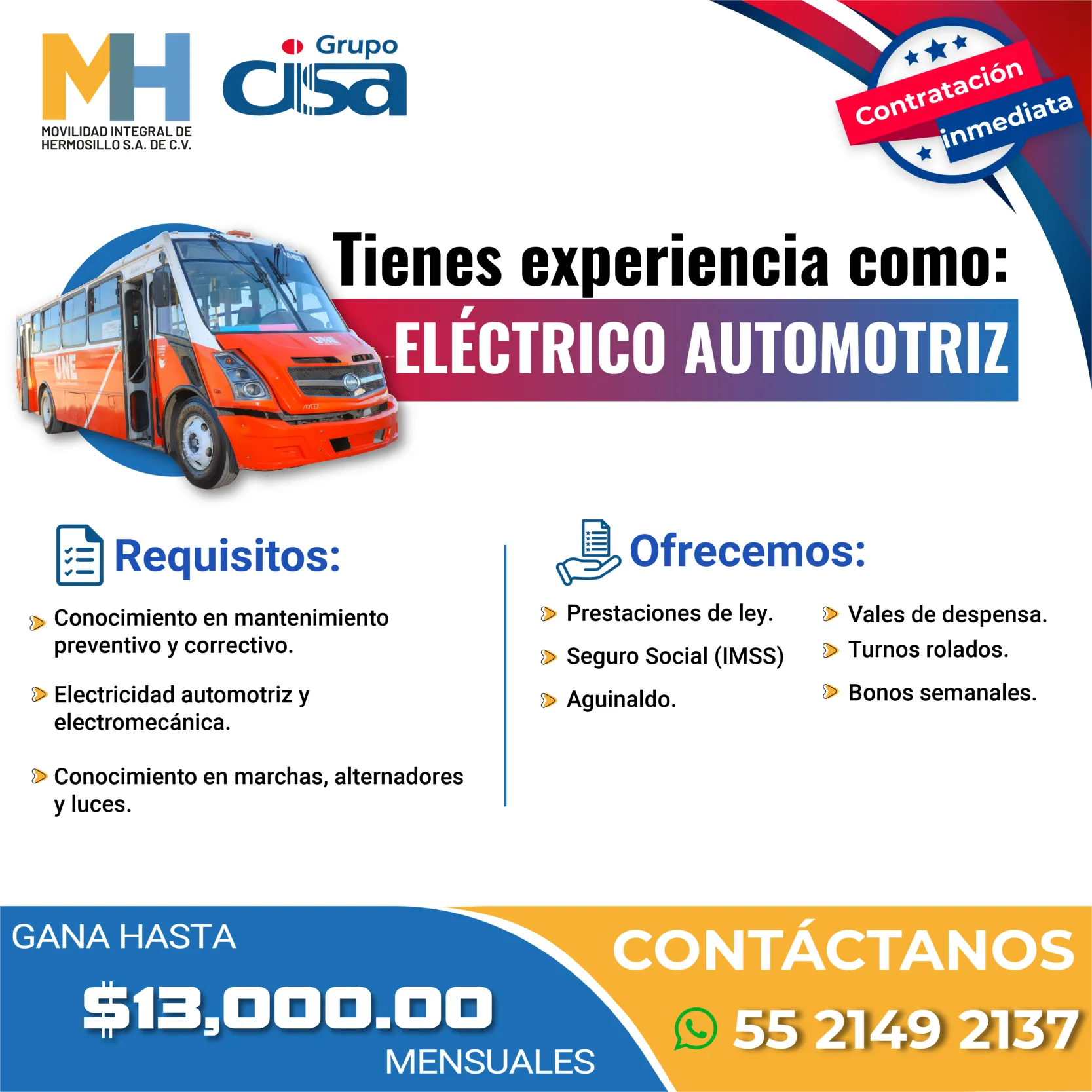 VACANTE JUNO HM ELECTRICO