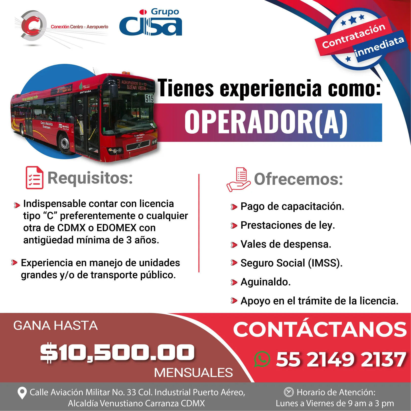 VACANTES JUNIO CCA operador 1