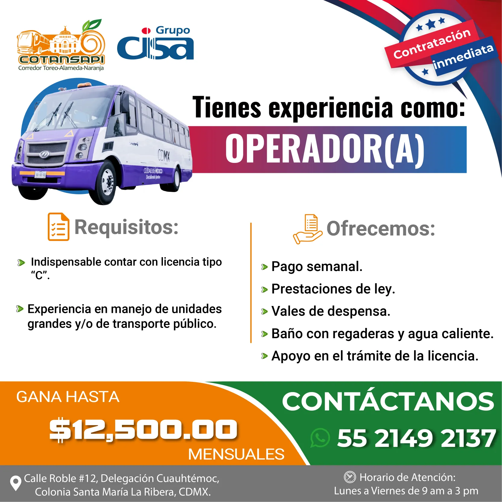 VACANTES JUNIO COTANSAPI OPERADOR 1