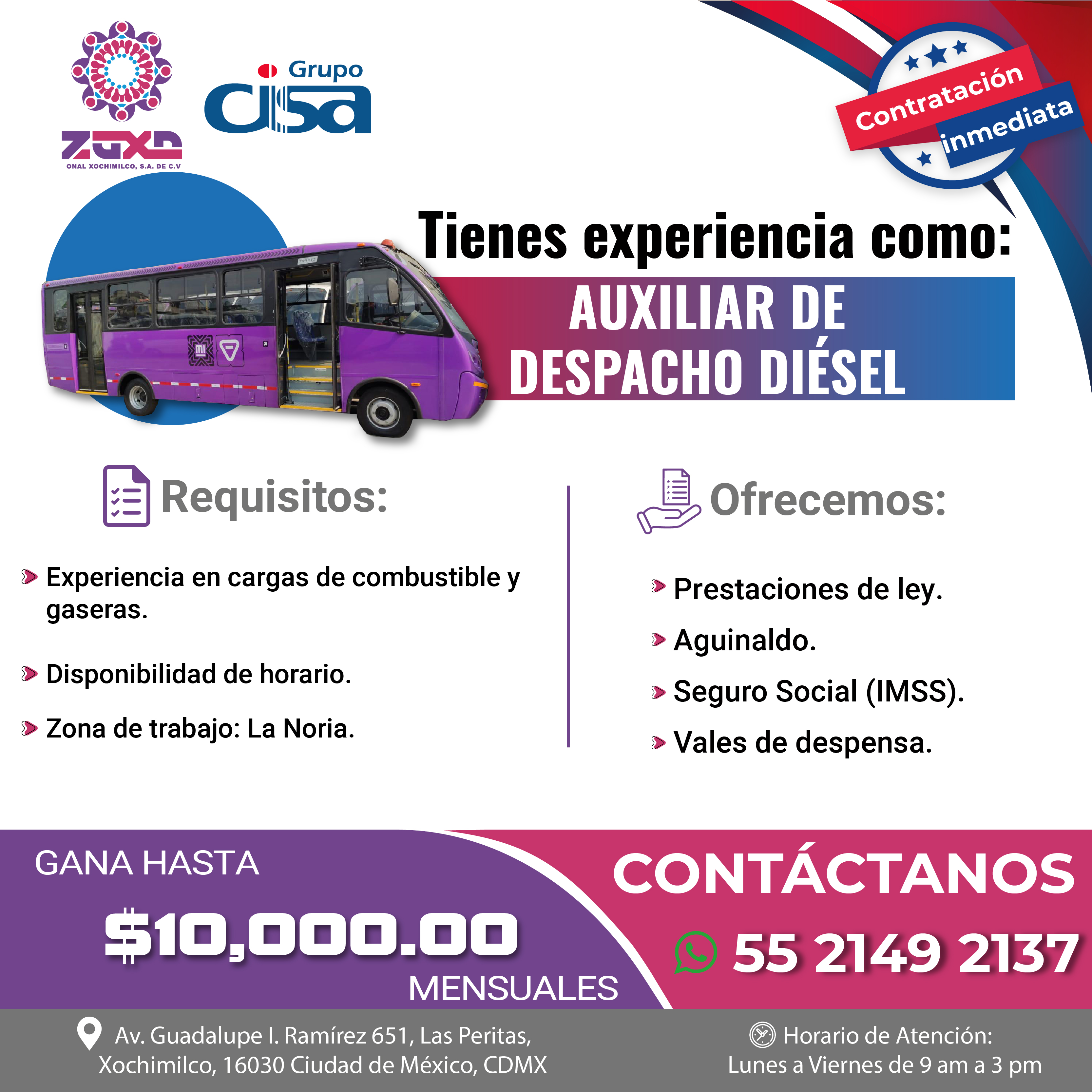 ZOXO VACANTES JUNIO_AUX DESPACHO DIESEL