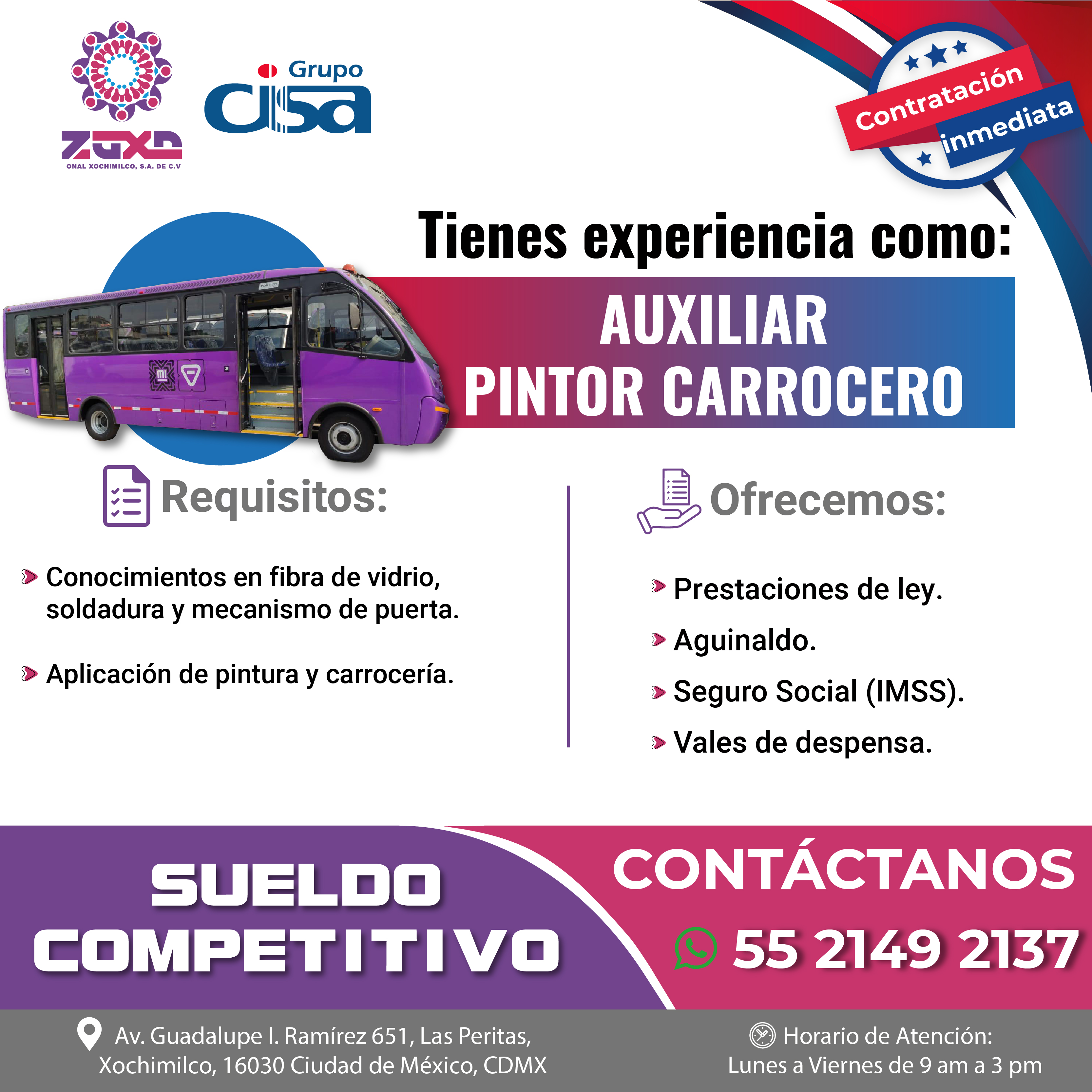 ZOXO VACANTES JUNIO_AUX PINTOR