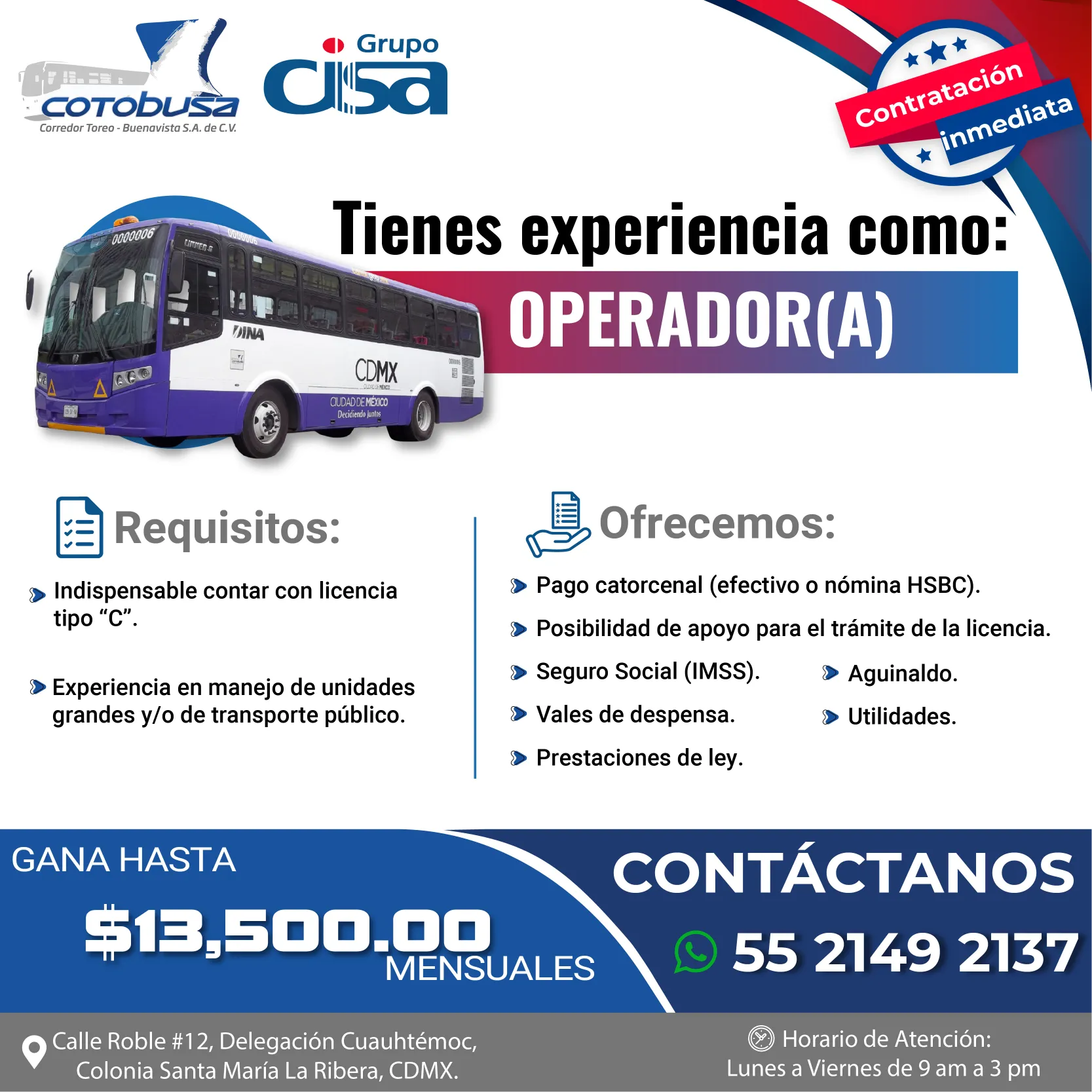 vacante junio cotobusa OPERADOR 1