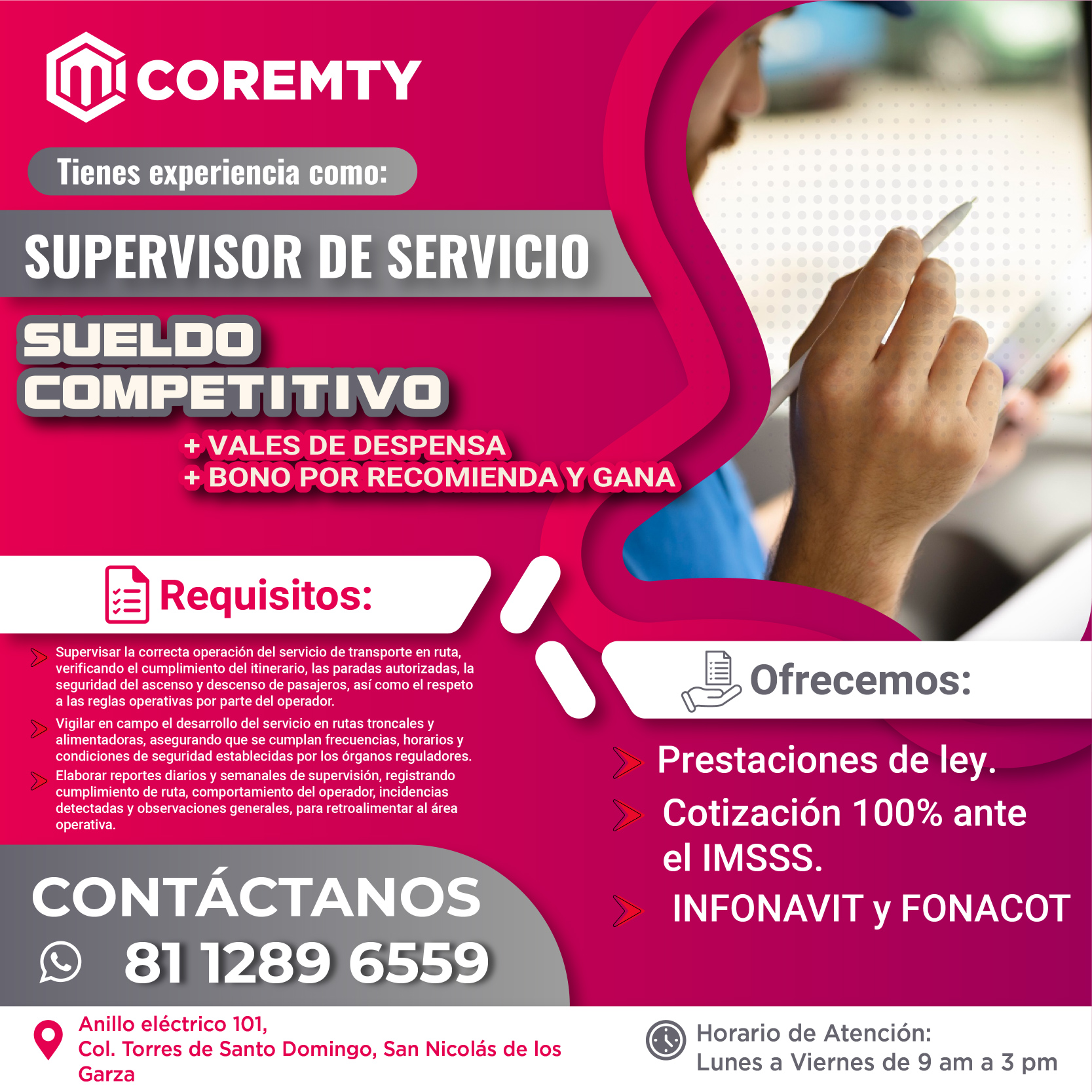 SUPERVISOR DE SERVICIO COREMTY-01