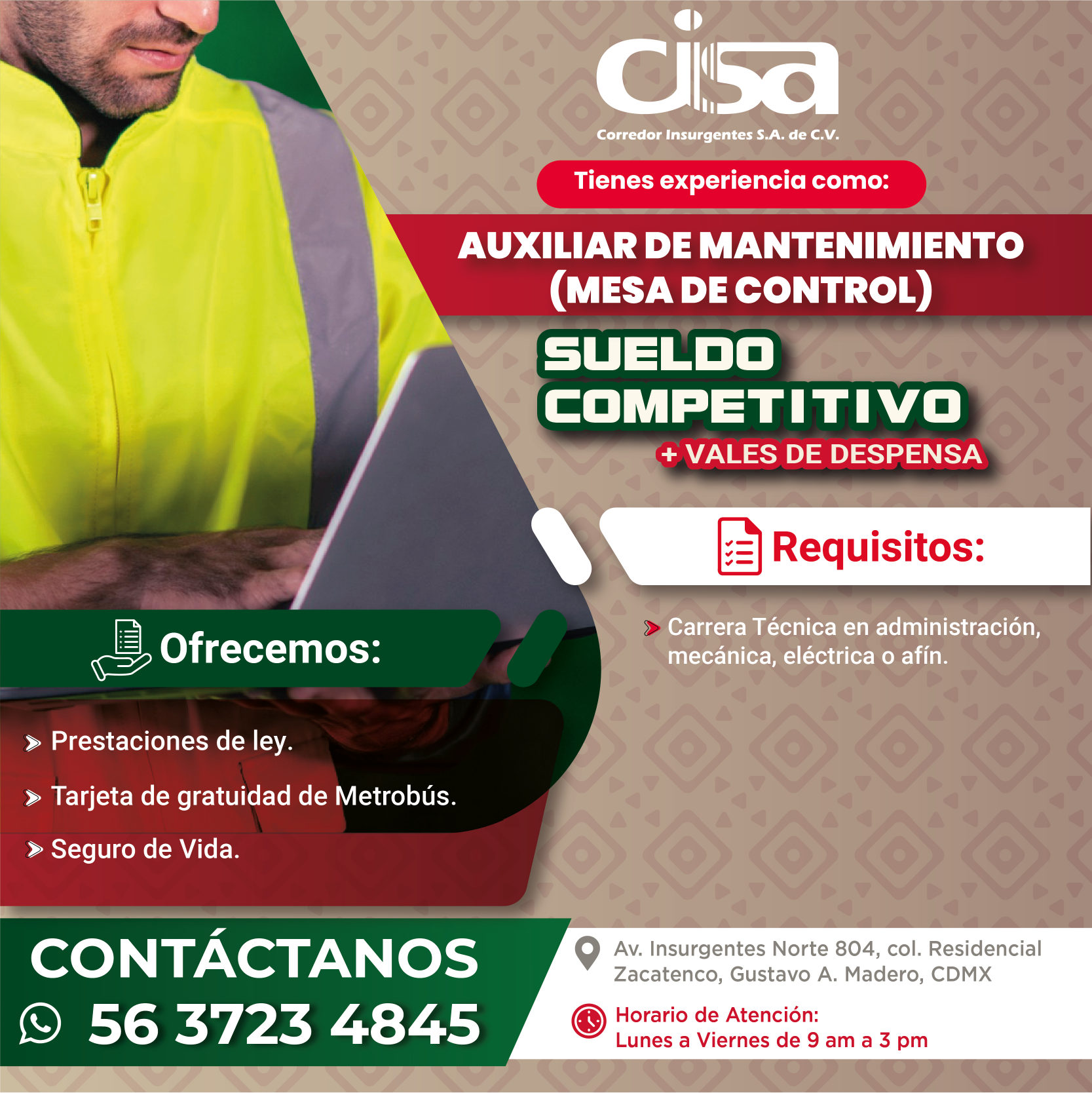 auxiliar de mantenimineto (mesa de control) cisa-01